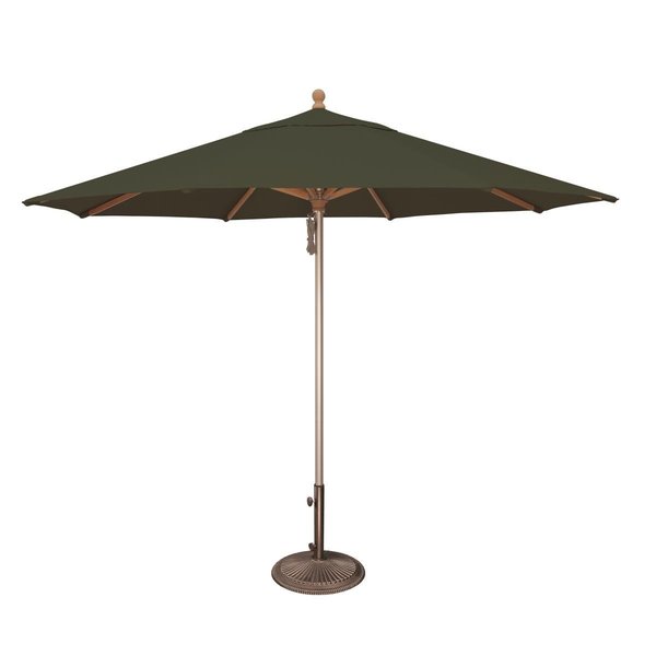 Simply Shade SimplyShade  Ibiza 11 ft. Solefin Wood &  Aluminum Umbrella  Forest Green SSUWA811SS-D2446